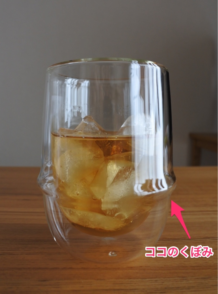 【画像】KINTO（キントー）アイスティーグラスのくぼみ部分